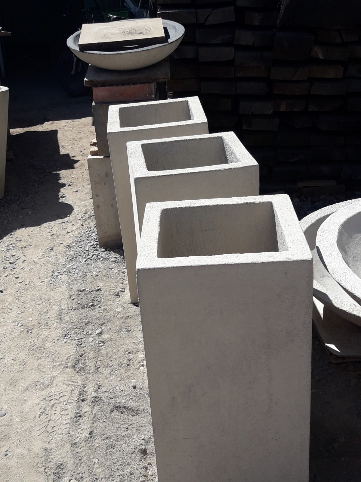 Macetero Cubo Prisma de Cemento Macetero Cubo Prisma de Cemento