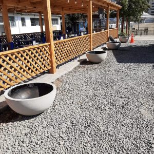 Jardinera Media Esfera de Cemento